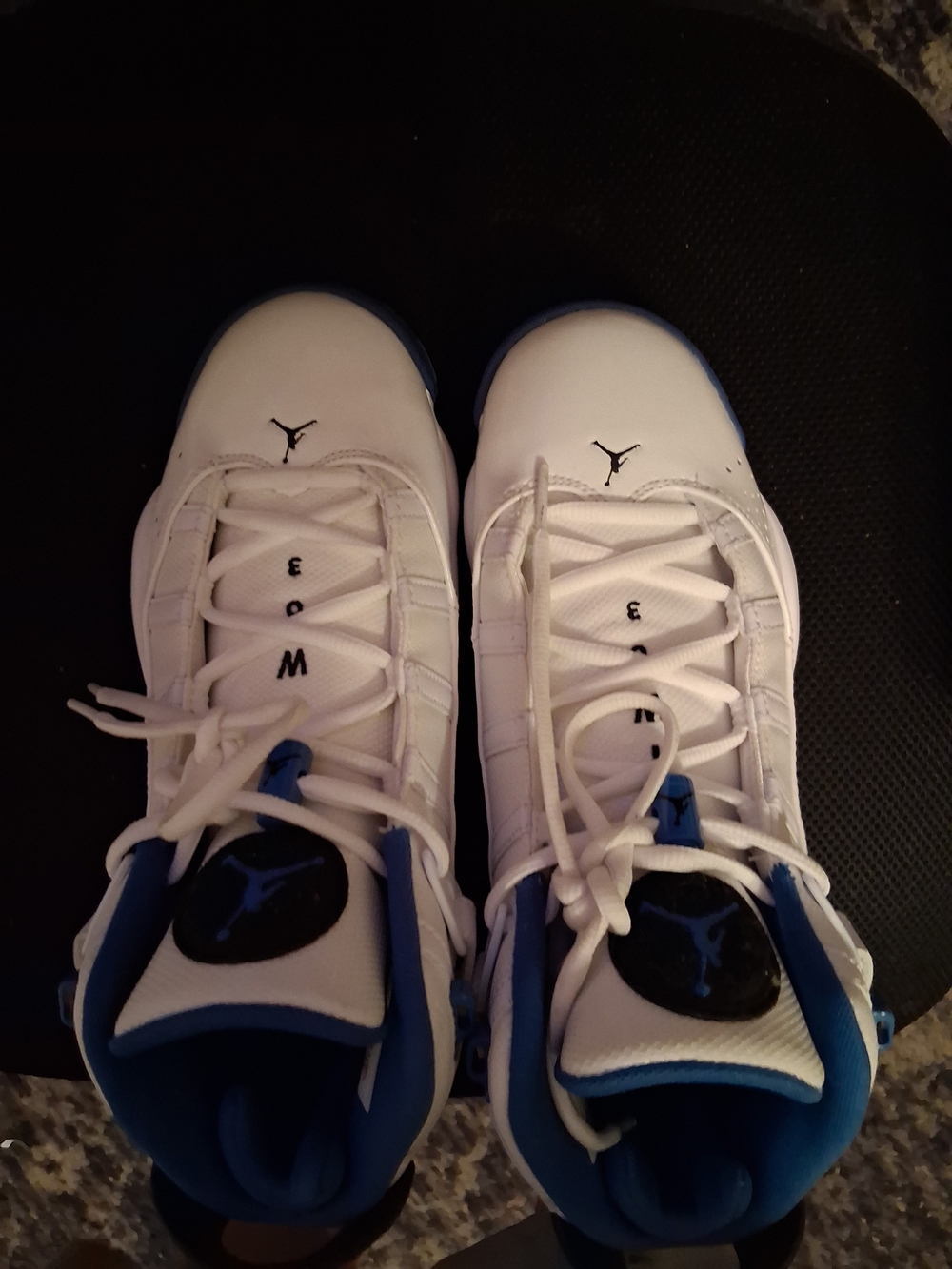 Jordan Women's White and Blue Basketball Sneakers